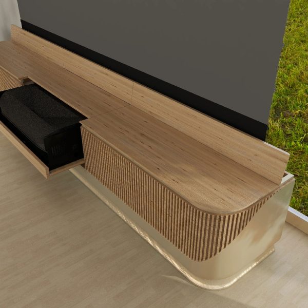 BUNDLE VIVIDSTORM Premium Fully Concealed Motorized Laser TV Cabinet DUNE + Screen + Projector Package Deal - Image 8
