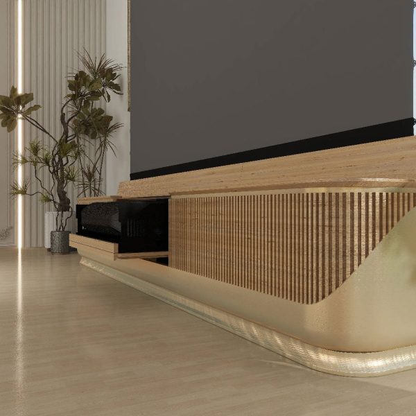 BUNDLE VIVIDSTORM Premium Fully Concealed Motorized Laser TV Cabinet DUNE + Screen + Projector Package Deal - Image 6