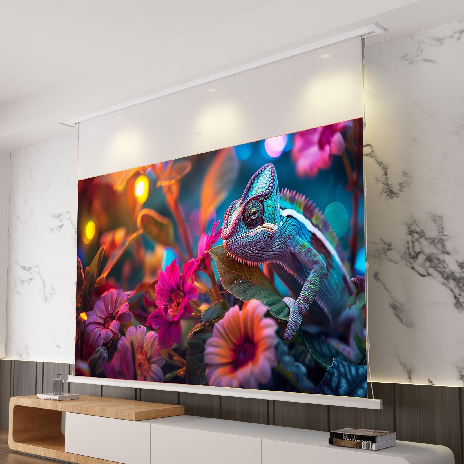 Luxe Vision PixelPro Motorised Cinematic White Drop Down Projector