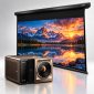 Hisense XR10 4K Laser Projector + VIVIDSTORM Cinematic White Motorised Drop Down Projector Screen Bundle - Black Casing